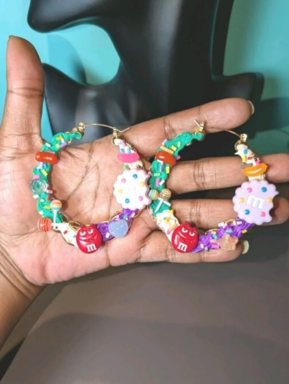 Handmade bold hoop